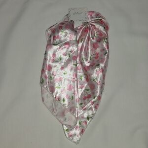 Princess Accessories Pink Floral Satin Hair Scarf